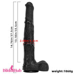 14.76in Extra Long Huge Black Soft Liquid Silicone Horse Real Sex Dildo Dildos Hub