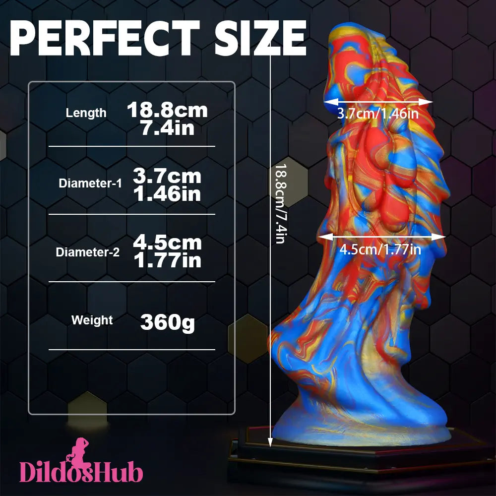 7.4in Soft Silicone Fantasy Dragon Spiked Dildo Female Male Masturbator - Dildos Hub