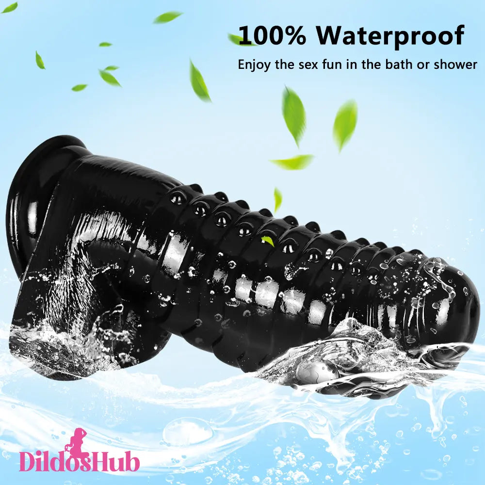 11.8in Big Black Thick Wide Spiked Uncut Fantasy Dildo For G-Spot Sex - Dildos Hub
