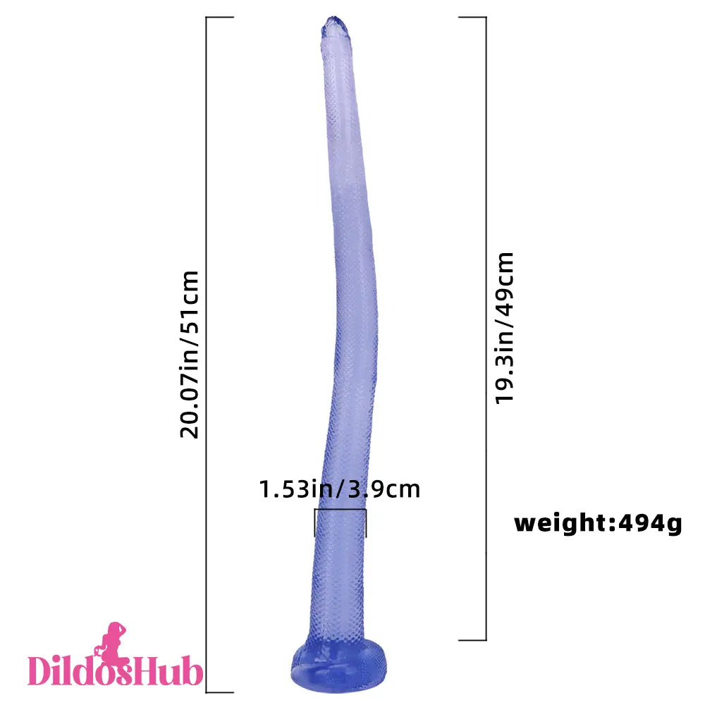 20.07in Long Huge Colorful Snake Dildo For Anal Sex Vaginal Masturbator - Dildos Hub