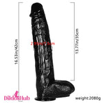 16.53in Big Black Thick Wide Real Long Dildo For G-Spot Stimulation - Dildos Hub