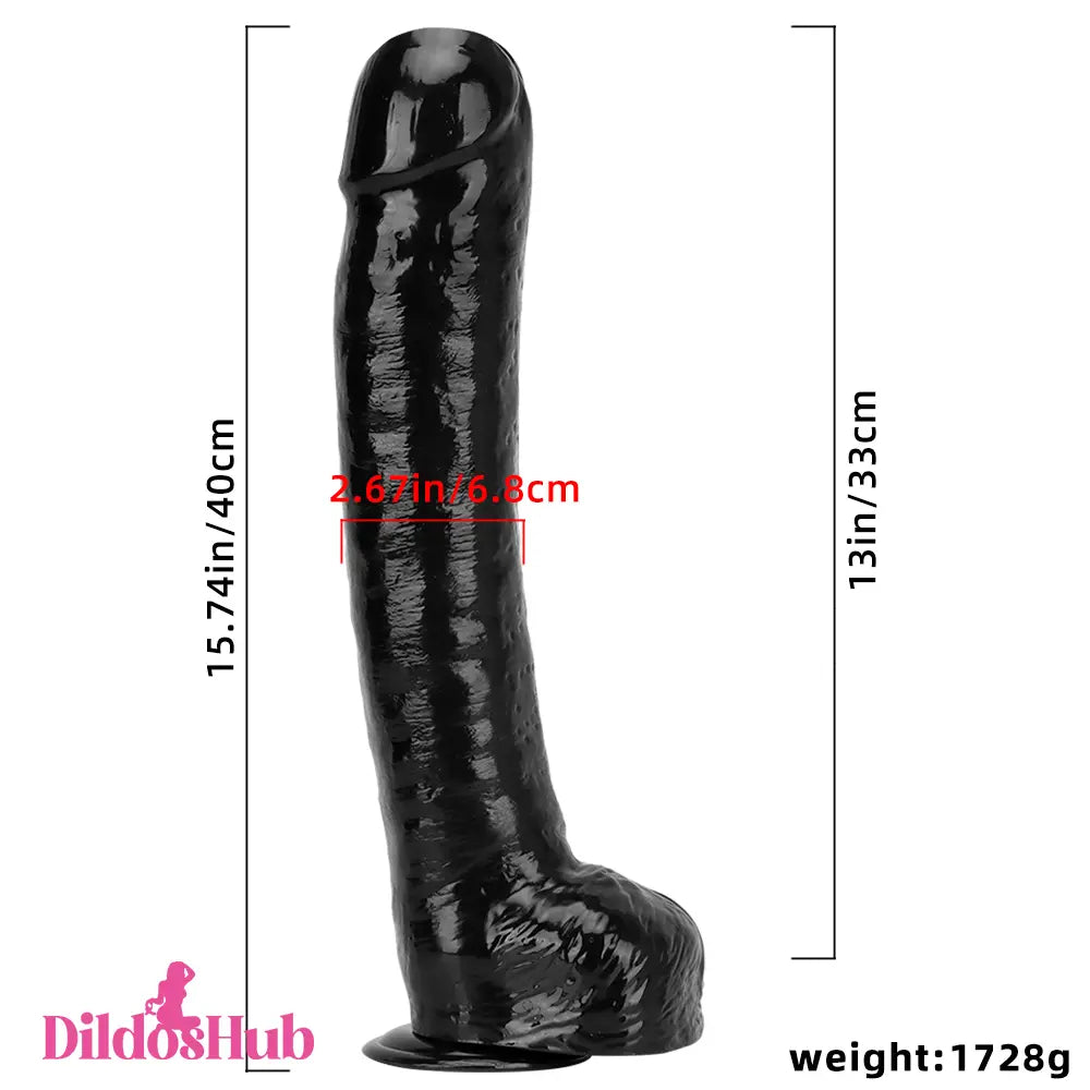 15.74in Extra Big Long Black Dildo Real BDSM Sex Toy For Women Love - Dildos Hub