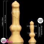 3.81in 7.48in Gold Silicone Soft Small Dog Dildo For Vaginal Masturbator - Dildos Hub