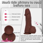 8.85in 3in1 Intelligent Heating Thrusting Vibrating Automatic Ebony Dildo Dildos Hub