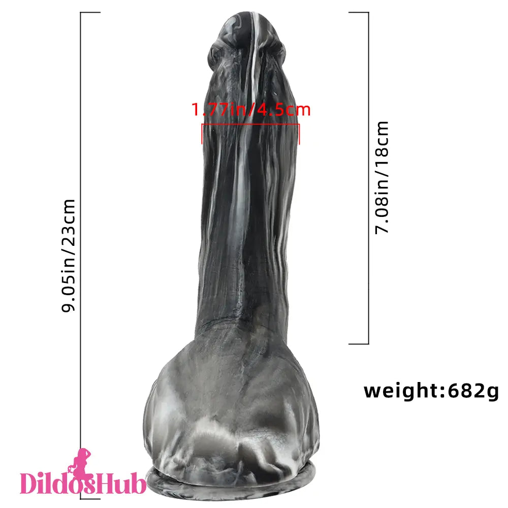 9.05in Premium Large Silicone Soft Mixed Color Dildo For Clitoris Stimulator - Dildos Hub