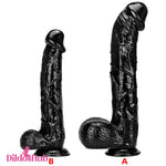 10.23in 13in Big Black Long Real Feeling Dildo For Female Masturbator - Dildos Hub