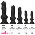 7.28in 7.48in 9.64in 10.62in 13in Big Black Silicone Dog Dildo Sex Toy - Dildos Hub