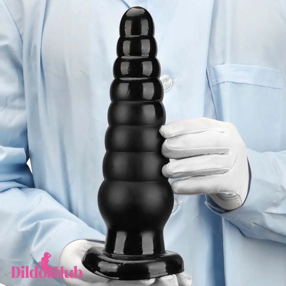 10.63in Realistic Big Silicone Black Dildo Butt Plug For G-spot Simulation Dildos Hub