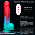 9.05in Big Smart Heating Thrusting Vibrating Remote Control Anal Dildo Dildos Hub
