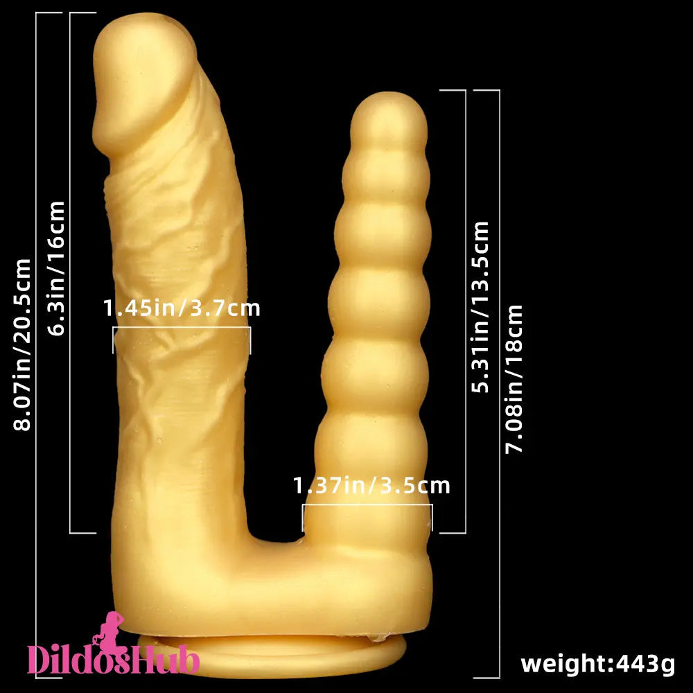 8.07in Silicone Big Soft Dildo Double Heads Dildo Butt Plug For G-spot Sex Dildos Hub