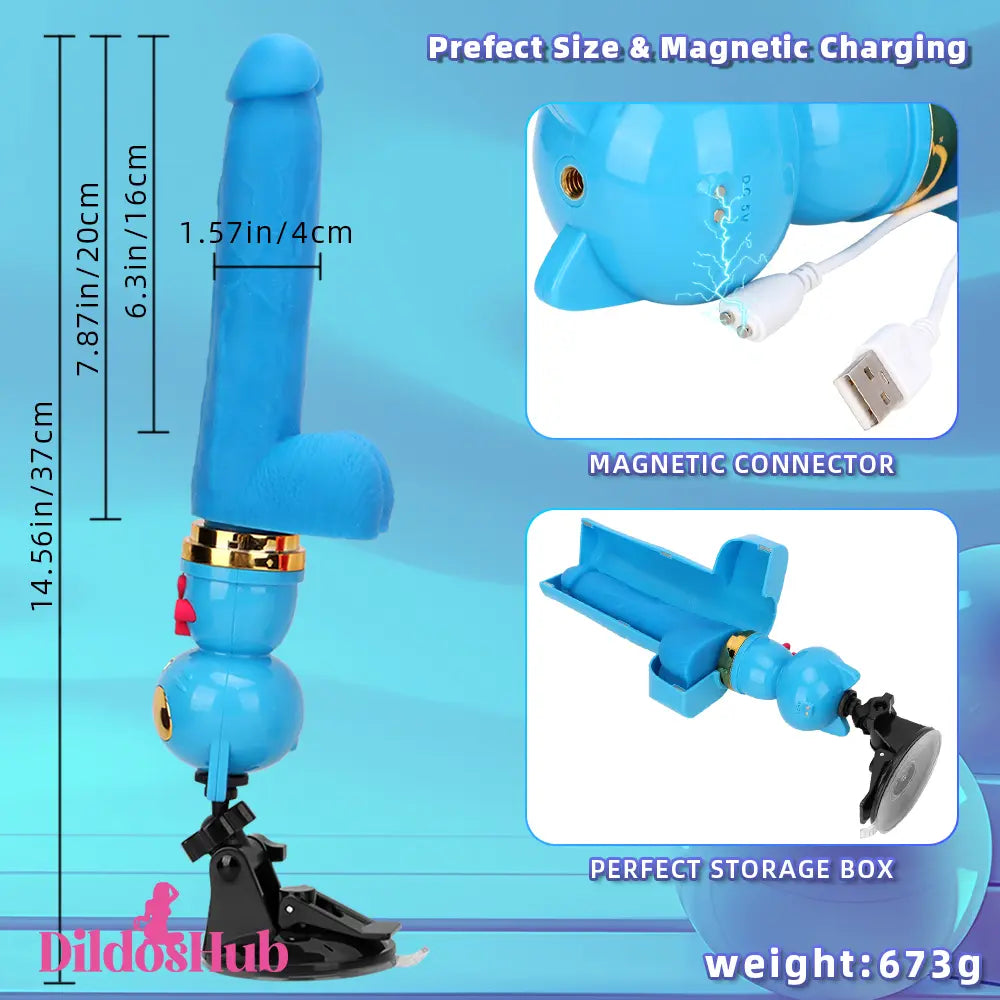 7.87in Cat Warming Thrusting Vibrating Remote Dildo Fucking Machine Dildos Hub