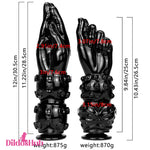 10.43in 12in Big Black Fantasy Spiked Fist Hands Dildo For Vagina Sex - Dildos Hub