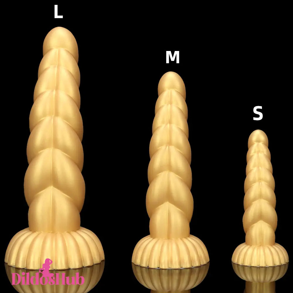5.51in 7.87in 10.23in Gold Silicone Soft Fantasy Dildo For Clit Masturbator - Dildos Hub