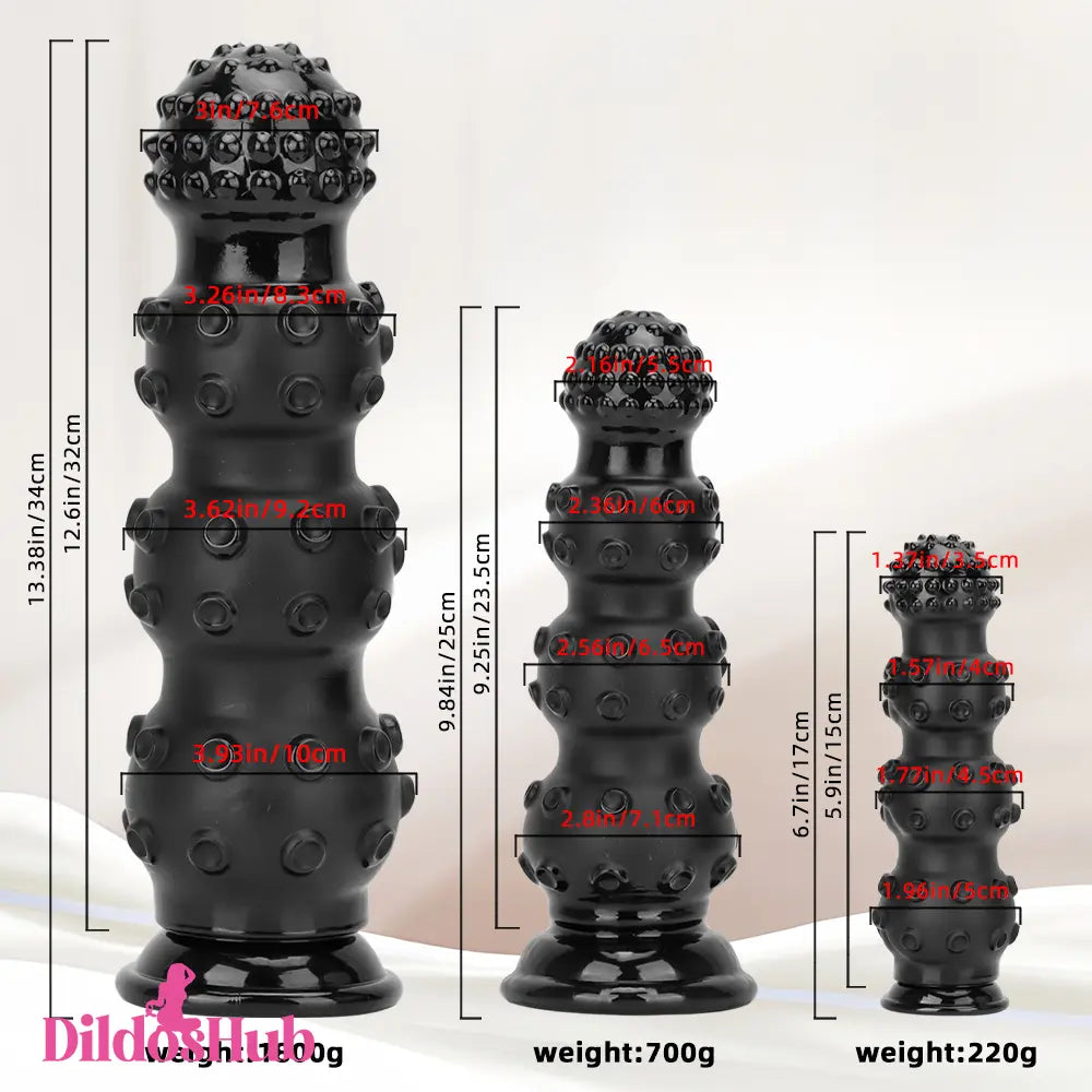 6.7in 9.84in 13.38in Super Black Animal Octopus Thick Adult Butt Plug Dildo Dildos Hub