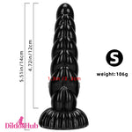5.51in 7.87in 10.23in Spiral Black Butt Plug Male Female Suction Cup Dildo - Dildos Hub