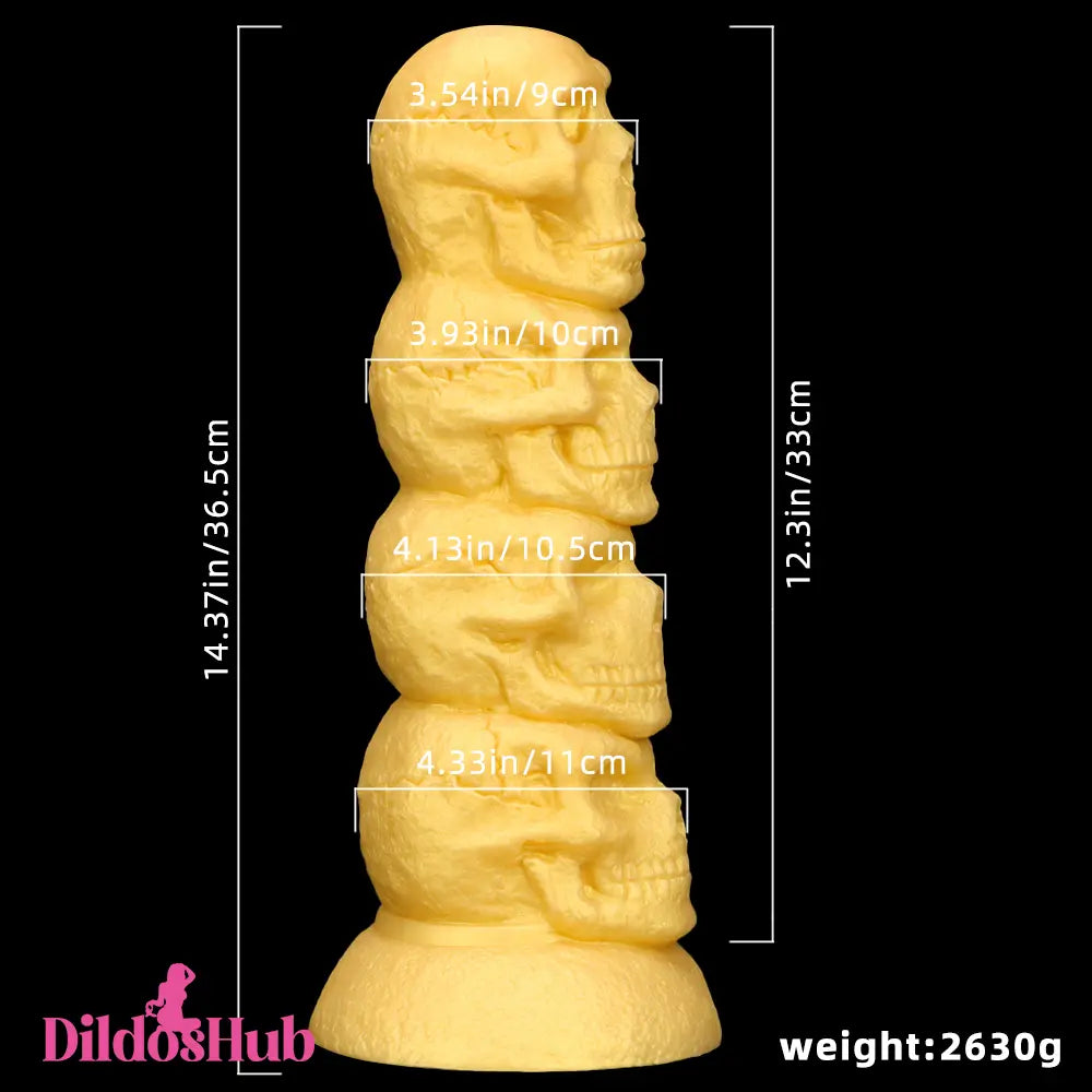 14.37in Large Soft Long Fantasy Silicone Scary Skull Dildo Women Toy Dildos Hub