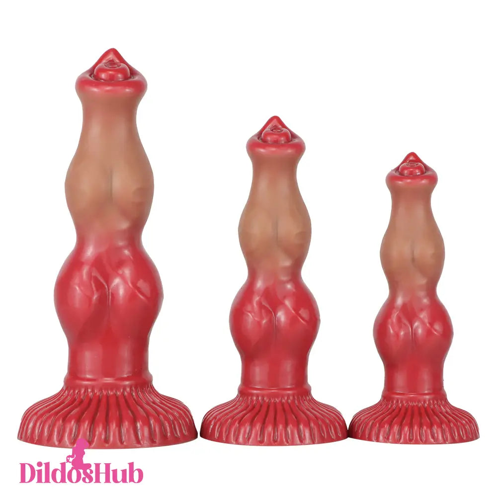 6.69in 7.48in 9.06in Silicone Fantasy Animal Dog Soft Cock Dildo Adult Toy Dildos Hub
