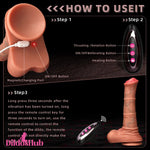 8.85in 4in1 Heating Thrusting Vibrating Rotation Remote Horse Real Dildo - Dildos Hub