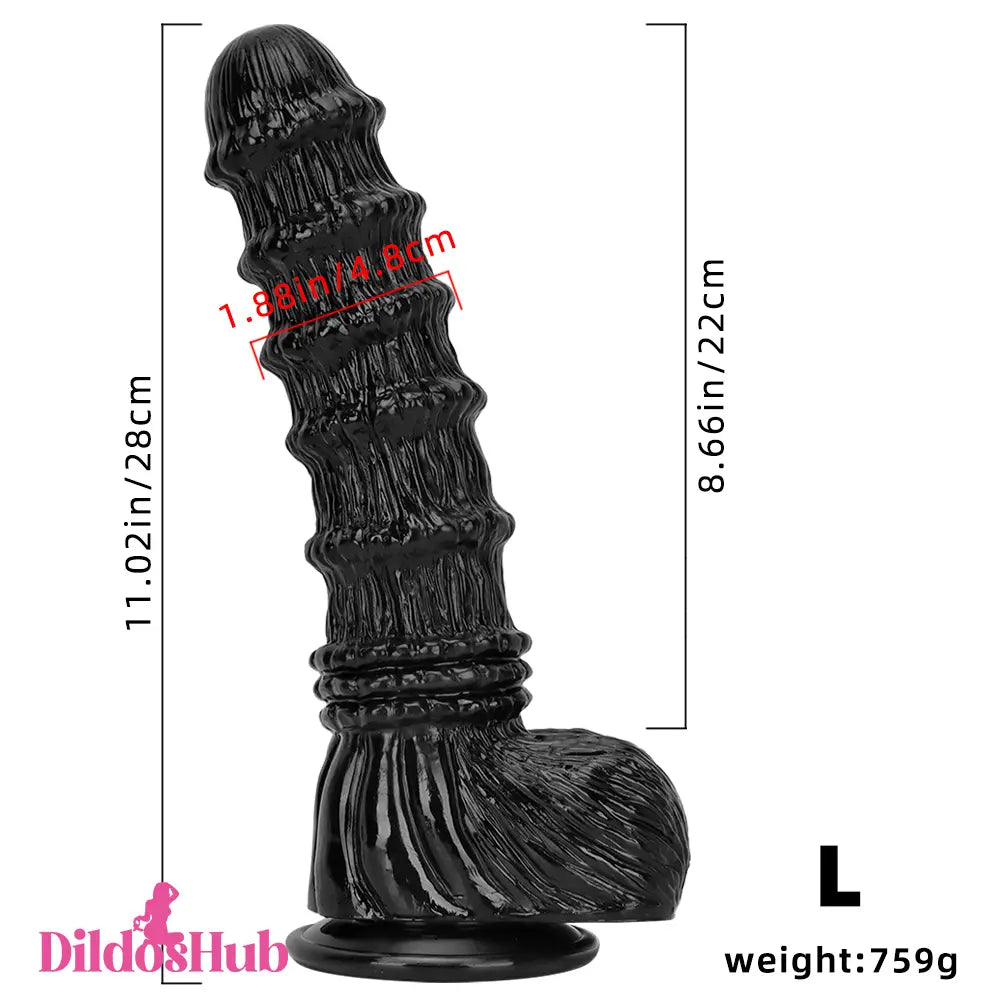 9.25in 9.64in 11.02in Big Black Animal Horse Cock Suction Cup Dildo - Dildos Hub