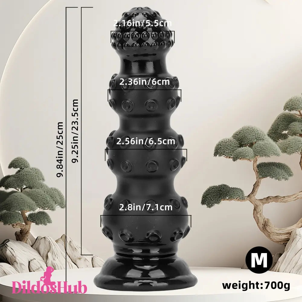 6.7in 9.84in 13.38in Super Black Animal Octopus Thick Adult Butt Plug Dildo Dildos Hub