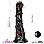 10.23in 12.6in 16.92in Big Long Black Real Feeling Horse Cock Animal Dildo - Dildos Hub