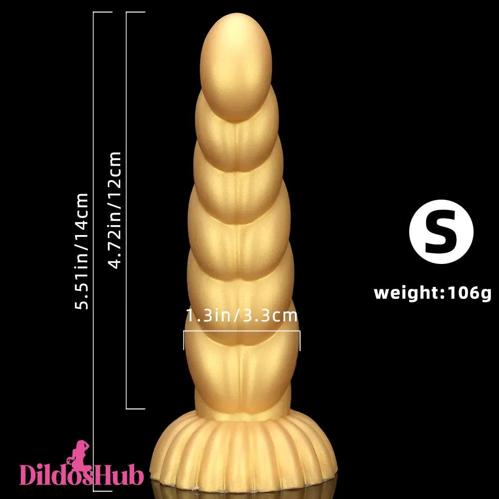 5.51in 7.87in 10.23in Gold Silicone Soft Fantasy Dildo For Clit Masturbator - Dildos Hub