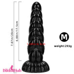 5.51in 7.87in 10.23in Spiral Black Butt Plug Male Female Suction Cup Dildo - Dildos Hub