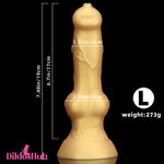 3.81in 7.48in Gold Silicone Soft Small Dog Dildo For Vaginal Masturbator - Dildos Hub
