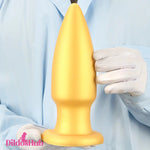 8.85in Premium Gold Soft Liquid Silicone Big Butt Plug Dildo Clit Stimulator Dildos Hub