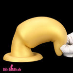 8.85in Premium Gold Soft Liquid Silicone Big Butt Plug Dildo Clit Stimulator Dildos Hub