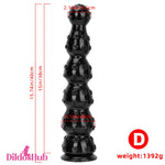 9.84in 13.38in 13.78in 15.74in Big Black Beads Butt Plug Prostate Dildo - Dildos Hub