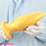 8.85in Premium Gold Soft Liquid Silicone Big Butt Plug Dildo Clit Stimulator Dildos Hub