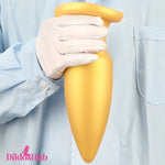 8.85in Premium Gold Soft Liquid Silicone Big Butt Plug Dildo Clit Stimulator Dildos Hub