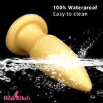 8.85in Premium Gold Soft Liquid Silicone Big Butt Plug Dildo Clit Stimulator Dildos Hub