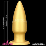 8.85in Premium Gold Soft Liquid Silicone Big Butt Plug Dildo Clit Stimulator Dildos Hub