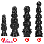 9.84in 13.38in 13.78in 15.74in Big Black Beads Butt Plug Prostate Dildo - Dildos Hub